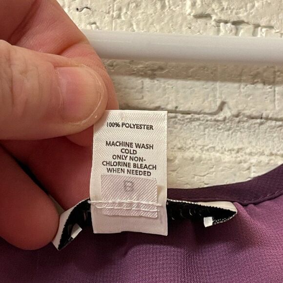 Ann Taylor Loft Purple Ruffle Blouse M - Picture 6 of 11